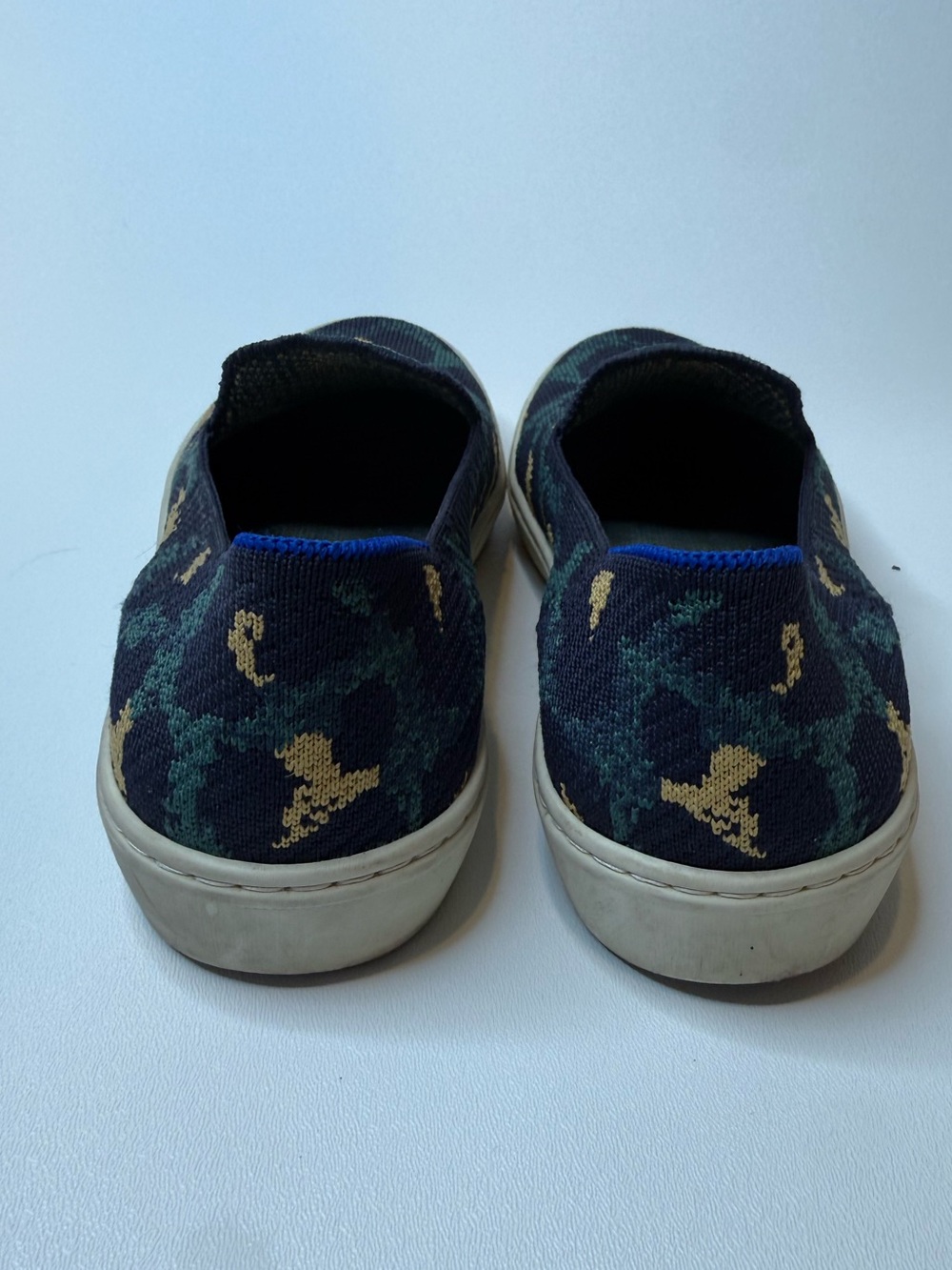Rothy's The Original Slip-On Sneakers Blue Spot Leopard Size 7.5 - Picture 6 of 10